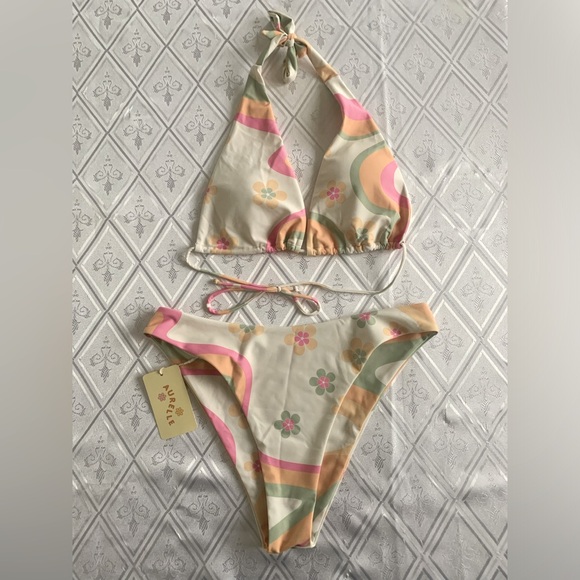 Aurielle Other - New Colorful Halter Bikini Set, size L
